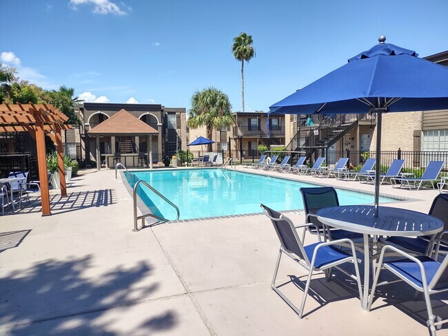 Jr. Sized Olympic Pool with Palapa Bar - The Veranda Apartments