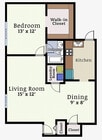 1 Bedroom Junior Garden Floorplan