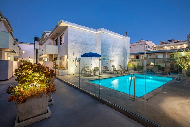Night Time View of Pool and Patio