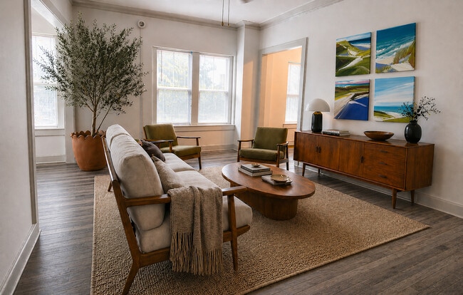 1BR, 1BA Living Room - The LaSalle