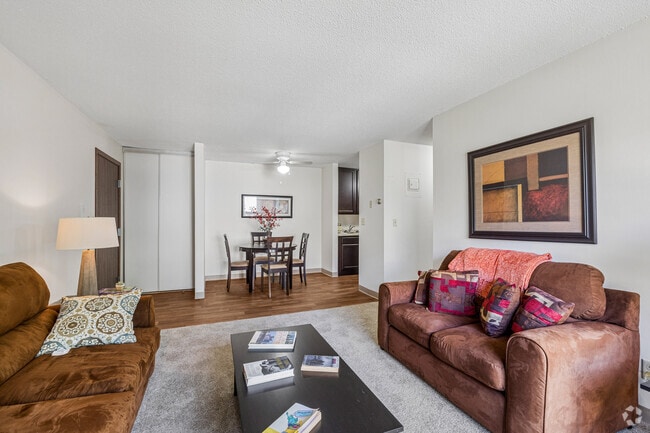 1BR, 1BA - 595SF - Living Room and Dining Room - Hampden Square Apts and Townhomes