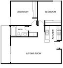 2BR/1BA