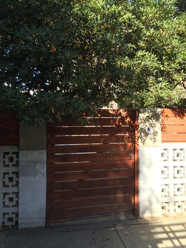 Entrance to front yard garden from walk street - 33 Paloma Ave Unit #1