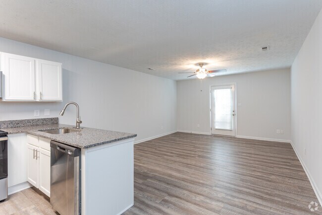 Kitchen Overlooking Living Room - Timber Woods