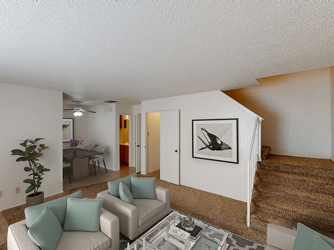 Townhome Living Room - The Park Apartments