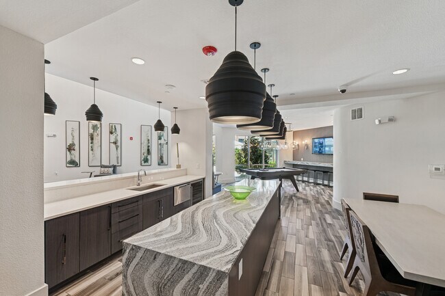 Resident lounge with entertaining kitchen