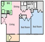2 habitaciones/1 baño