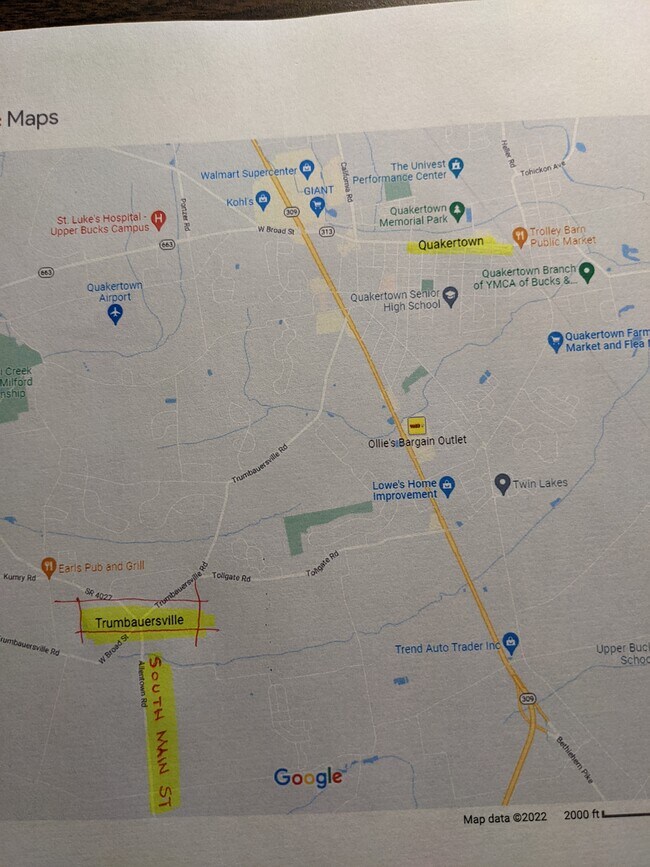 2 S Main St Apartments For Rent in Trumbauersville, PA