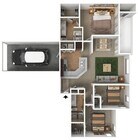 Three Bedroom, Two Bathroom, 1275 sqft, Attached Garage, Patio/Balcony, Full-Size Washer/Dryer Connections