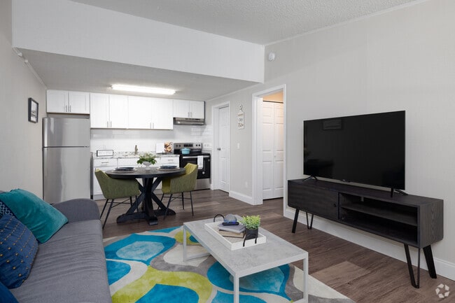 1BR, 1BA - 576SF - Living Room/Kitchen - Winterwoods