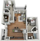 2BD | 2BA | 844 SF