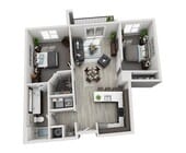 C3 (1BR and Den) floor plan Brookside 51