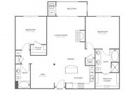 2 Bedroom 2 Bath (1,280 SF)