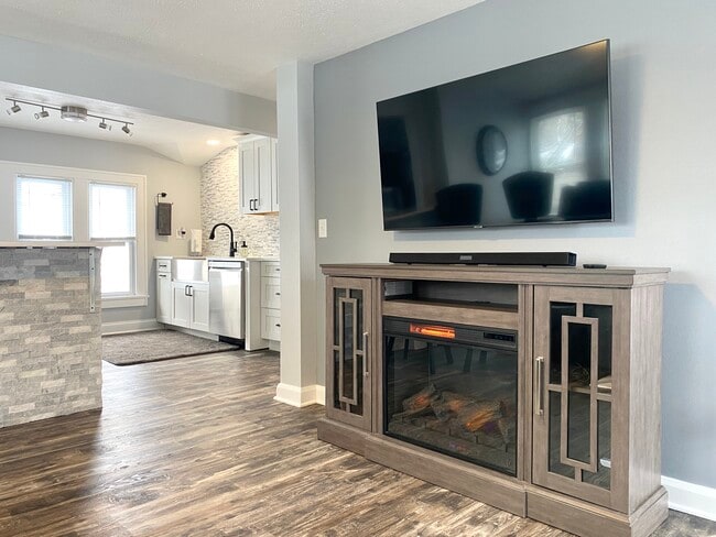 65" Smart TV and Fireplace