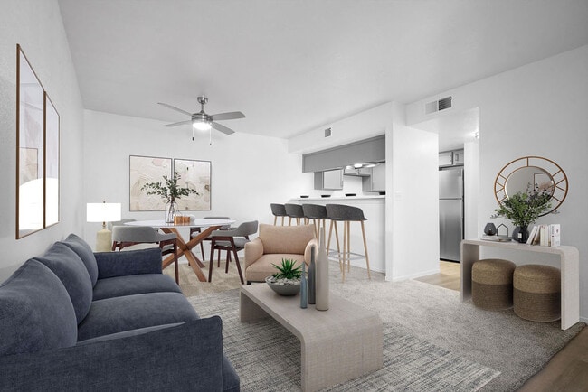 Virtually Staged Reno Living/Dining Room