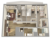 3 habitaciones, 2 baños