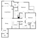 The Vinings 2 bedroom 2 bathroom 1370 sq ft apartment home at The Kendrick located in Atlanta, GA 30324