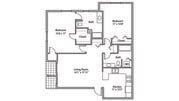 H 1,080 sqft 2bd/2ba
