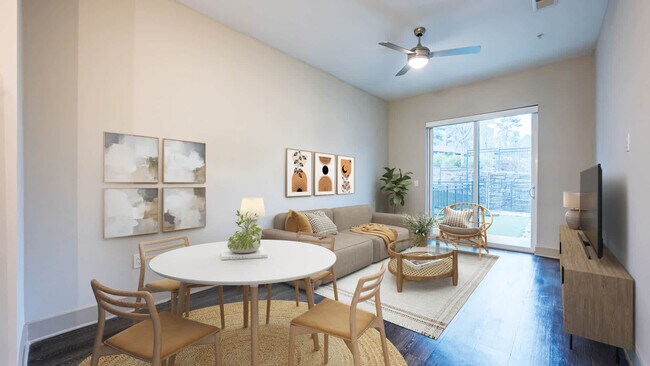 Living Room with Hard Surface Flooring - Stillhouse Vinings