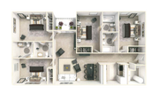 Explore this elegant apartment layout, designed to maximize comfort and style.