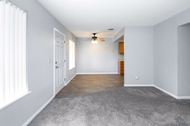 Renovated Dining & Living Room at Crystal Ridge Apartments in Davenport, IA