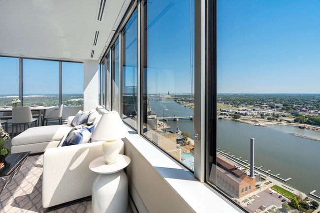 Upriver view - floorplan N - Tower on the Maumee Apartments