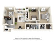 The Jefferson 2 Bedroom Floor Plan