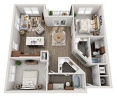 Hawthorne - C3.1 floor plan Hardy Yards Apartment Homes
