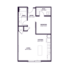 Oberon S3 West One Bedroom Floor Plan
