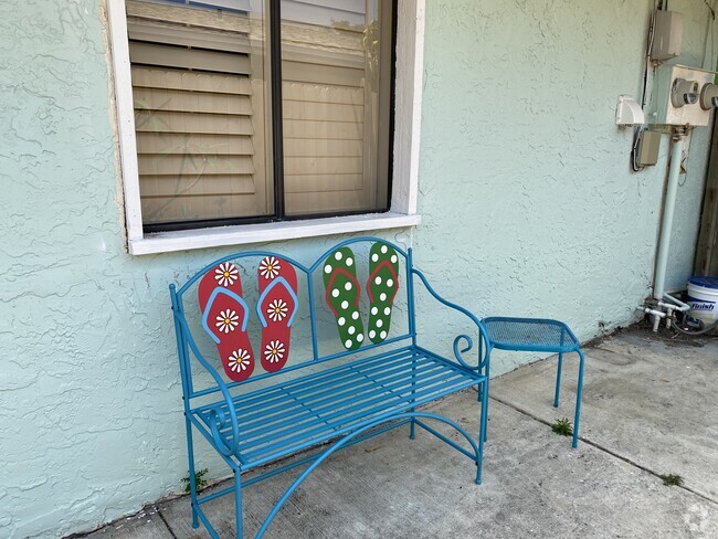 Welcome to our beach house garden area with propane grill - 228 Jackson Ave Rental