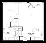 The Sycamore Floor Plan | One Bedroom and One Bathroom