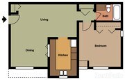 Floor plan 1 bed 2D