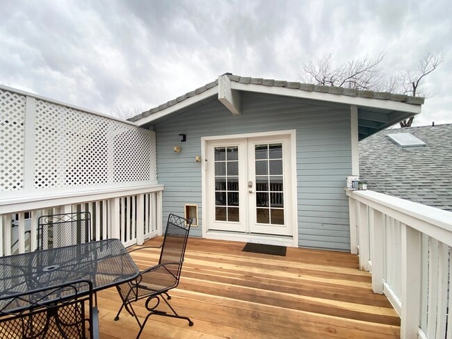 Private porch view toward the entrance of the in-law unit with french doors - 1610 22nd St Unit 1610 22nd St