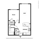 Ambrosio - 1B1B - 584 SF - A1.1 - 2D Floorplan