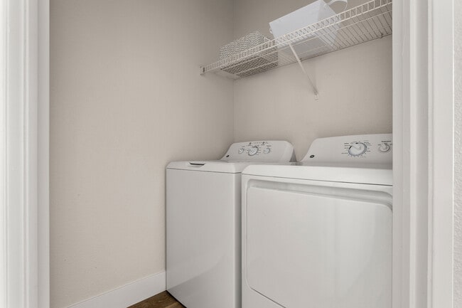 Simplify your routine with a washer and dryer inside your home.