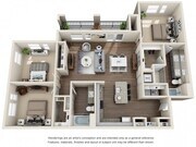 Three Bedrooms, Two Bathrooms, 1414-1424 sqft, Full-Sized Washer/Dryer, Patio/Balcony