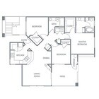 Explore this spacious luxury apartment layout, perfect for modern living.
