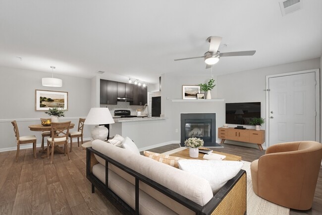 Elevate your lifestyle at Eagle Rock Apartments at Abingdon. This inviting living space features modern finishes, an open layout, and a cozy fireplace, perfect for relaxation and entertainment. Explore your new home today and make it yours!