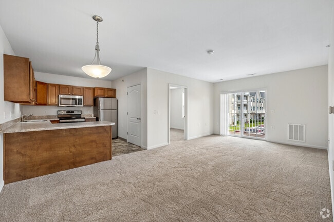 2BR, 1BA - 825SF - Living Room - Ivy Pointe Senior Apartments