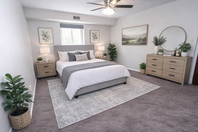 Studio - Carpet Option (Staged) - Oakland Apartments