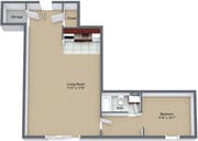 1 BD, 1 BA (A) - 490 SF