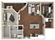 The Patent 1G - 1br, 1ba Floorplan