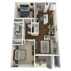 Two bedroom, one bath, 881 square foot apartment home