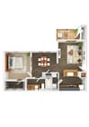 A2 Barton_1Bed_1Bath_850 Sq Ft