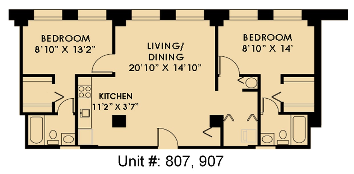 Floor Plan - Barringer: 2 Bedroom