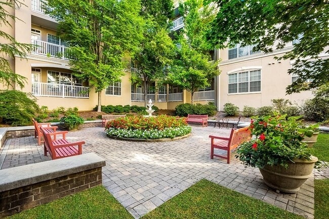 Charming outdoor spaces at our apartment courtyard