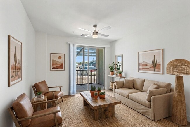 Sala de estar decorada - Alma Apartments