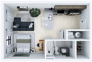 0A Studio Floorplan - 472 SF