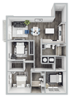 C1 floor plan 850 Living