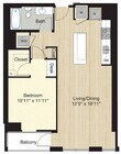 Nivel 75.1 - 1 dormitorio/1 baño con balcón